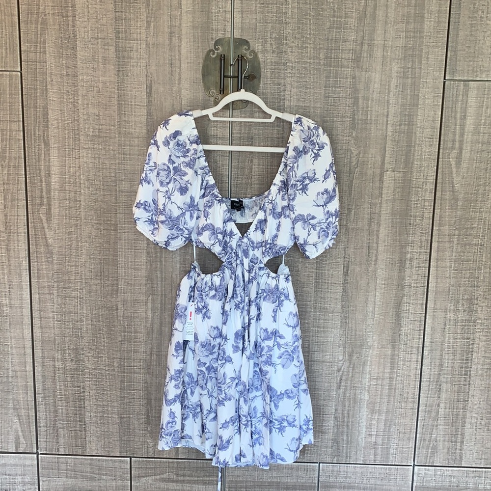 Bardot Eden Mini Dress In Blue Floral‎